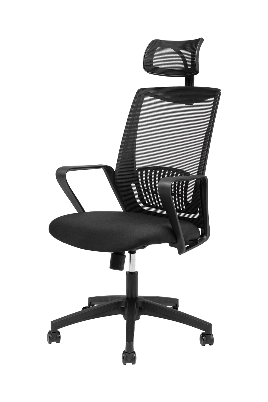 Venezia: Pentru cei ce apreciază simplitatea funcțională, CUSTÓ Venezia combină un șezut textil respirabil cu spătar din plasă acrilică, menținându-te răcoros în zilele solicitante. Suportul lombar fix stabilizează zona inferioară a spatelui, iar tetiera reglabilă pe înălțime relaxează ceafa în pauzele scurte. Cotierele fixe asigură sprijin constant, prevenind încordarea brațelor. Baza rotativă permite acces rapid la întregul spațiu de lucru, iar roțile din plastic oferă deplasare ușoară pe suprafețe dure. Designul compact îl face ideal pentru birouri de mărime redusă sau spații de studiu.