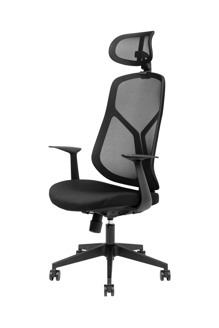 Bari: CUSTÓ Bari combină o tetieră 3D cu un șezut confortabil pentru sprijin personalizat în fiecare moment al zilei. Spătarul din plasă acrilică lasă aerul să circule, menținând o temperatură plăcută chiar și în proiecte maraton. Suportul lombar fix stabilizează curbura spatelui, iar cotierele fixe oferă un punct sigur de sprijin la tastare. Roțile din nailon protejează podeaua și alunecă fără zgomot, susținând mobilitatea în birourile open-space. Finisajul negru sobru se potrivește perfect în mediile corporative unde profesionalismul este esențial.