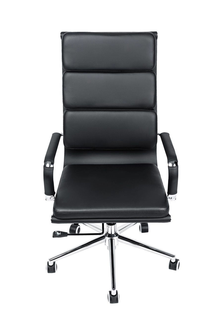 Vilnius: CUSTÓ Vilnius oferă eleganța pielii artificiale ușor de întreținut, ideală pentru săli de ședință și spații executive. Spătarul robust și șezutul ferm asigură susținere pe termen lung, prevenind deformarea. Cotierele fixe păstrează brațele într-un unghi natural, reducând presiunea asupra umerilor. Mecanismul de înclinare te lasă să te relaxezi rapid între două apeluri. Roțile din poliuretan rulează liniștit și nu zgârie pardoseala. Designul negru atemporal completează mobilierul existent, adăugând o notă de profesionalism subtil.