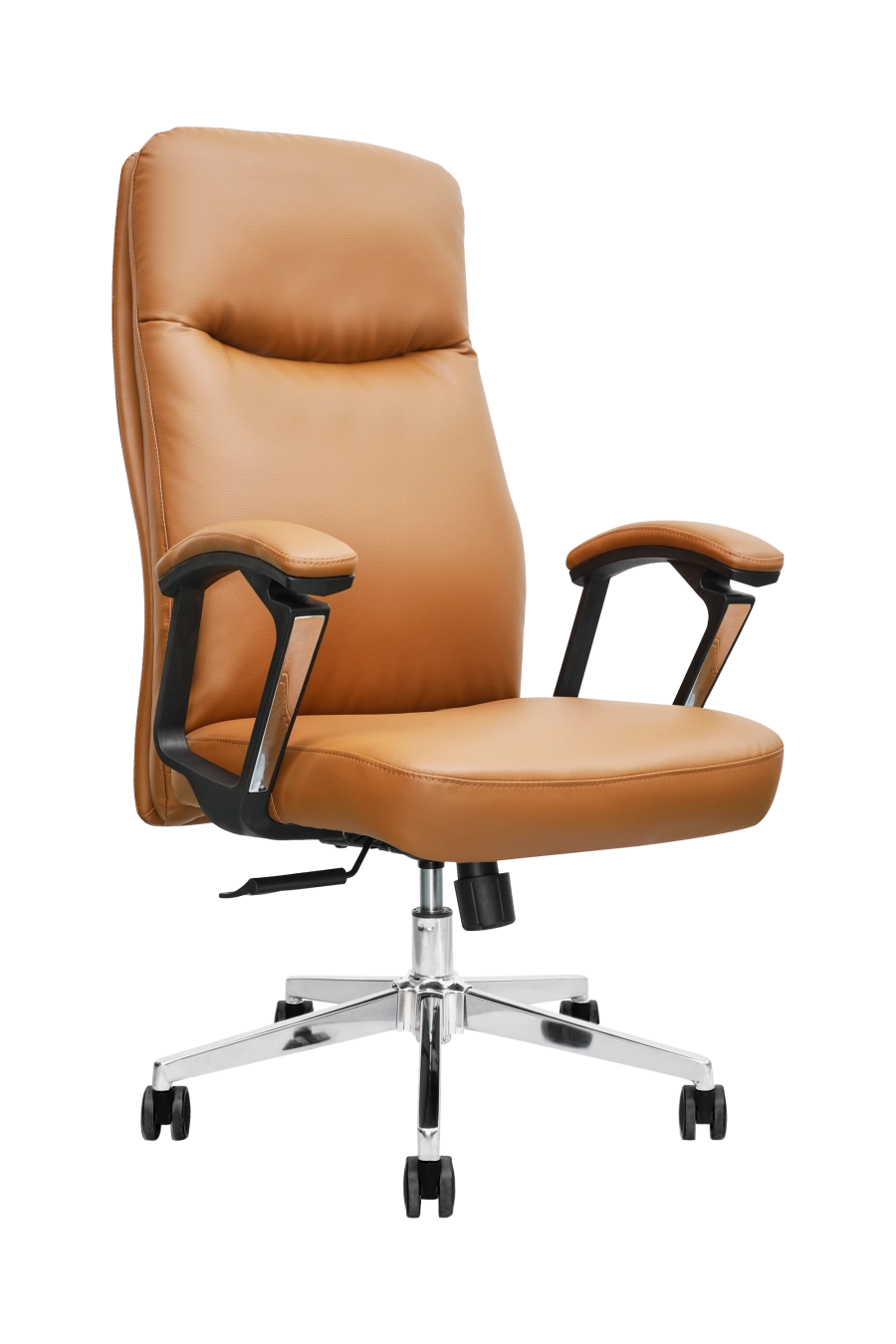 Braga: CUSTÓ Braga impresionează prin șezutul și spătarul din piele artificială ușor de curățat, oferind un aspect sofisticat fără efort de întreținere. Brațele fixe stabilizează antebrațele, prevenind suprasolicitarea umerilor. Mecanismul de înclinare permite scurte momente de relaxare între sarcini. Baza cu roți din poliuretan asigură deplasare lină, protejând pardoselile. Dimensiunile generoase și spătarul înalt oferă suport complet pe durata zilei. Ideal pentru manageri care caută eleganță clasică la un preț accesibil. Un fotoliu perfect pentru bioruri executive care preferă tonurile calde și rafinate.