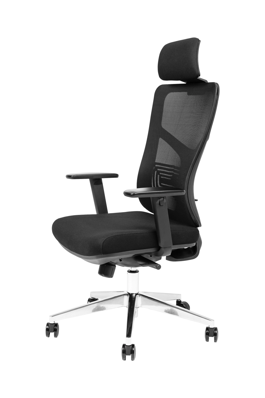 Genoa: CUSTÓ Genoa îmbină șezutul textil cu spătarul din plasă acrilică, pentru echilibru ideal între confort și ventilație. Suportul lombar reglabil îți permite să setezi punctul de contact exact unde ai nevoie. Tetiera ajustabilă elimină tensiunea din zona gâtului, iar cotierele pe înălțime mențin brațele relaxate. Baza rotativă și roțile din plastic facilitează mișcarea rapidă fără zgomot. Designul all-black oferă un aspect elegant și versatil, potrivit oricărui decor.