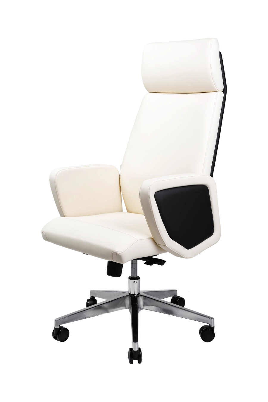 Amsterdam: CUSTÓ Amsterdam îmbină simplitatea pielii artificiale bej cu linii clasice, ideale pentru spații elegante. Tetiera fixă și spătarul înalt susțin zona cervicală, iar cotierele fixe asigură un sprijin stabil pentru antebrațe. Șezutul generos, capitonat ferm, distribuie greutatea uniform. Mecanismul de balans facilitează micro-pauzele active. Roțile din nailon glisează silențios fără a lăsa urme, protejând parchetul sau gresia. Un scaun rafinat, ușor de întreținut, perfect pentru recepții sau birouri executive care apreciază tonurile calde.