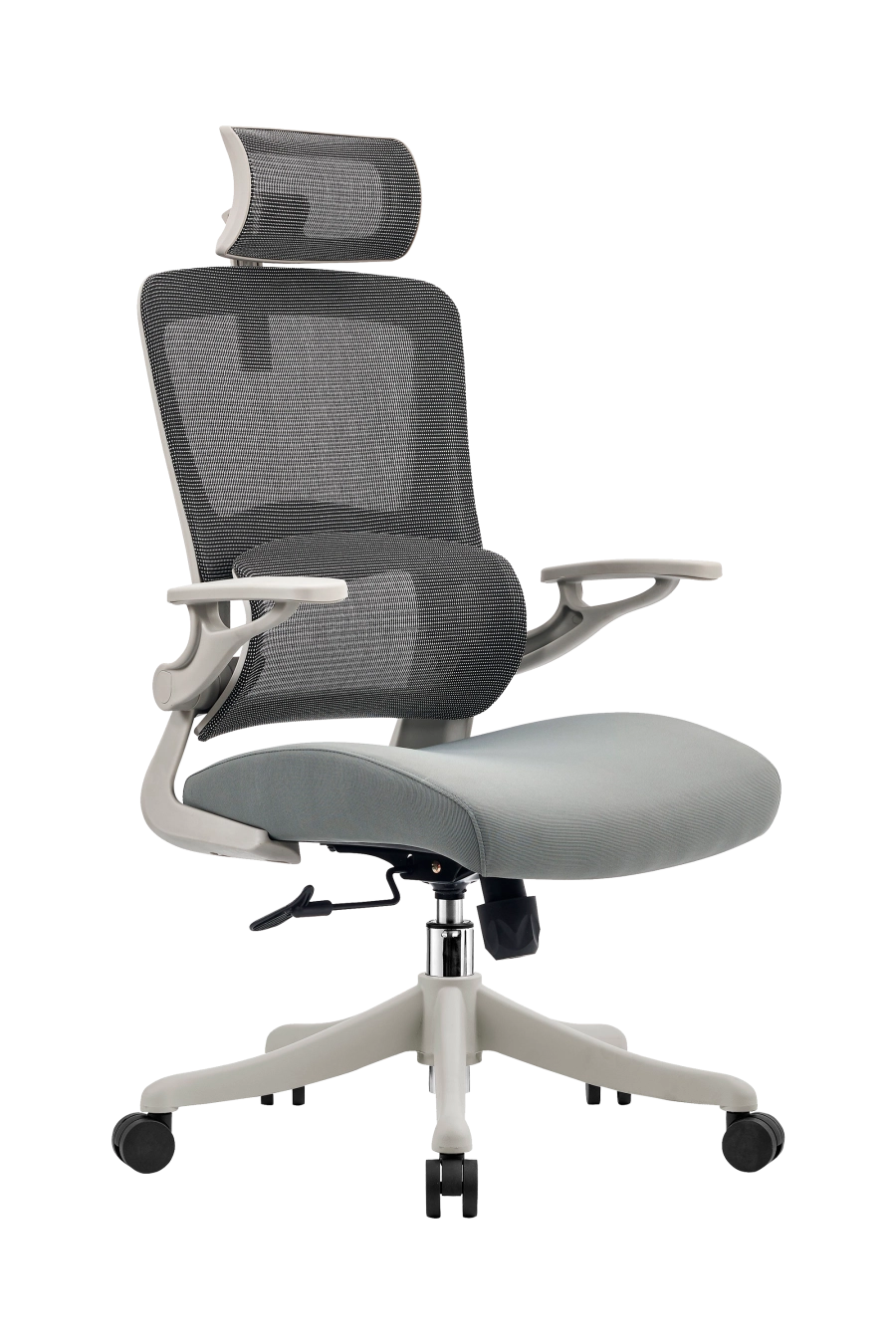 Palermo: CUSTÓ Palermo aduce versatilitate maximă cu tetieră 2D și cotiere „flip-up”, care se ridică atunci când vrei să te apropii de birou sau să eliberezi spațiu. Spătarul din plasă acrilică răcorește, iar șezutul confortabil menține susținerea corectă. Suportul lombar fix protejează spatele în sarcini îndelungate. Roțile din nailon asigură mișcări line pe diferite suprafețe, iar nuanța gri dă un aer contemporan încăperii. Ideal pentru cei ce alternează frecvent între concentrare și discuții rapide la masă.