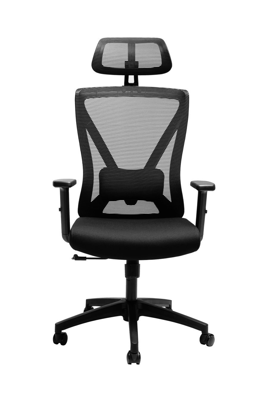 Belfast: CUSTÓ Belfast aduce un nivel superior de ergonomie și rafinament profesional, creat pentru cei care petrec mult timp la birou. Șezutul tapițat din stofă oferă confort uniform și susținere corectă, iar spătarul din plasă elastomerică menține o circulație optimă a aerului pe durata întregii zile. Suportul lombar reglabil 2D permite adaptarea individuală la forma spatelui, reducând tensiunea în zona inferioară. Tetiera reglabilă 3D — pe înălțime, adâncime și unghi — oferă susținere personalizată pentru cap și gât, în timp ce cotierele ajustabile pe înălțime facilitează o poziție naturală a brațelor în orice tip de activitate. Mecanismul sincron asigură libertate de mișcare și echilibru, iar baza solidă din oțel cromat, completată de roțile din poliuretan, garantează stabilitate și deplasare lină. Designul all-black emană eleganță sobră și autoritate, potrivit mediilor executive unde confortul și profesionalismul merg perfect împreună.